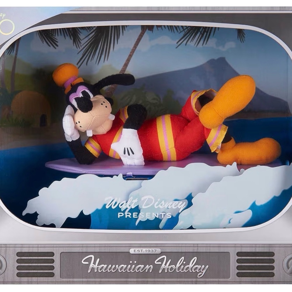 Disney Hawaiian Holiday Goofy Plush - Red and Orange
